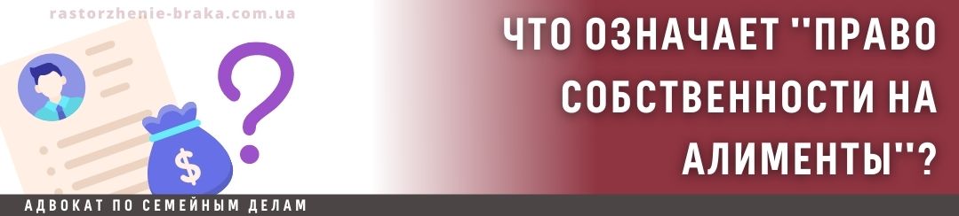 Что означает право собственности на алименты?