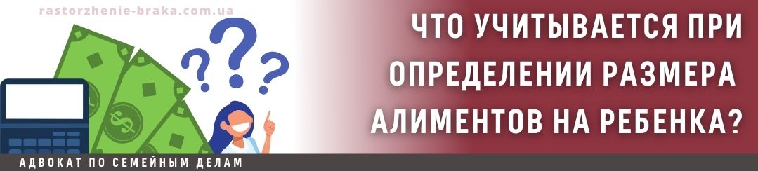 Что учитывается при определении размера алиментов на ребенка?