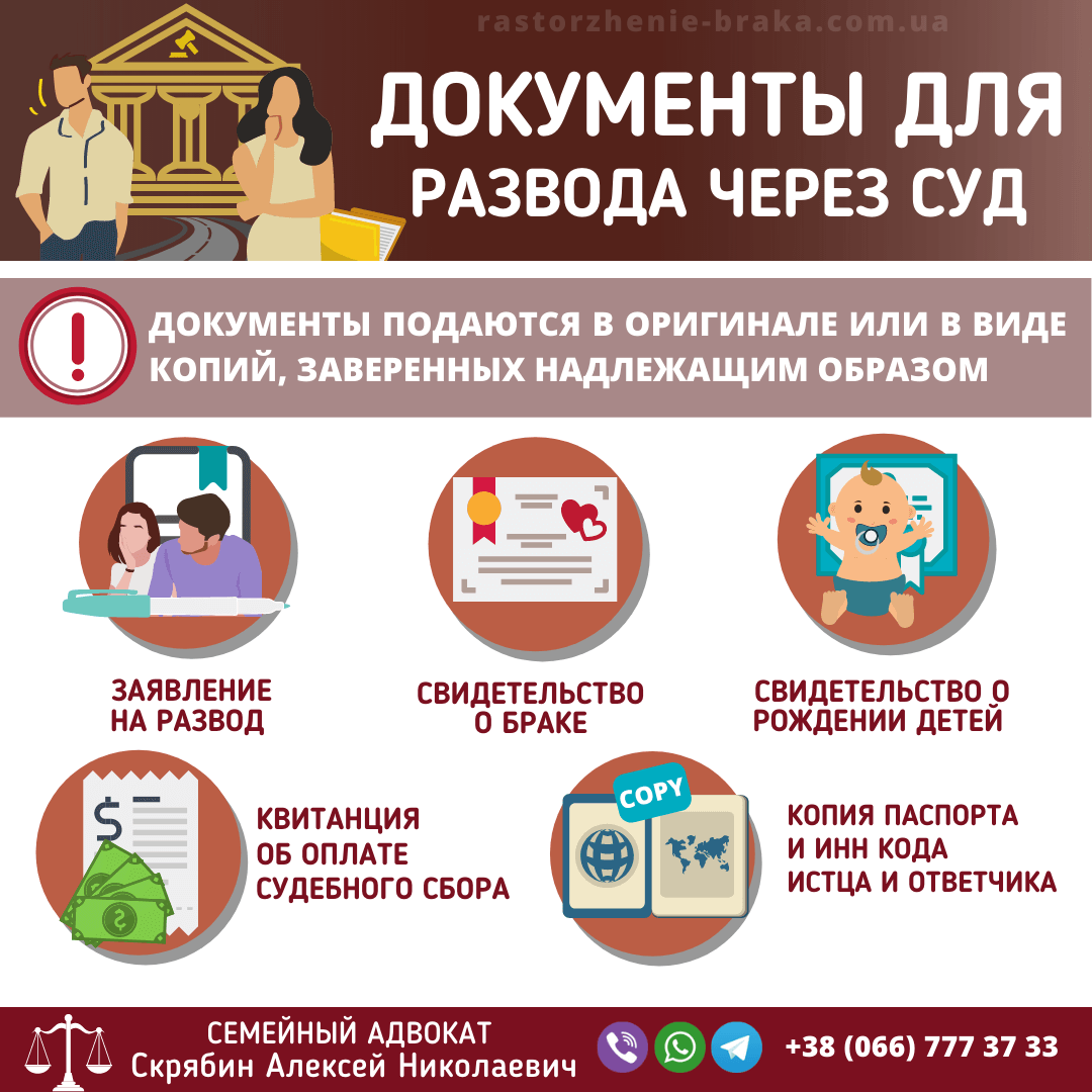 Документы для развода через суд Документы для развода через суд