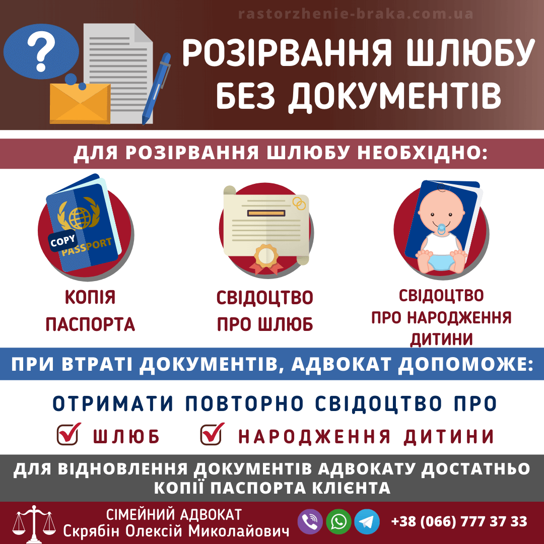 Розірвання шлюбу без документів